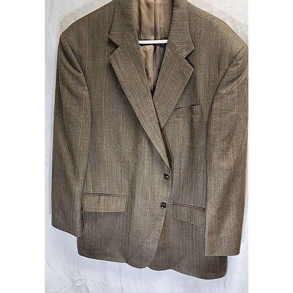 VERSINI Sport Coat Size 44R Silk Blend Blazer Shepherd's Check‎ Tan - Picture 3 of 13